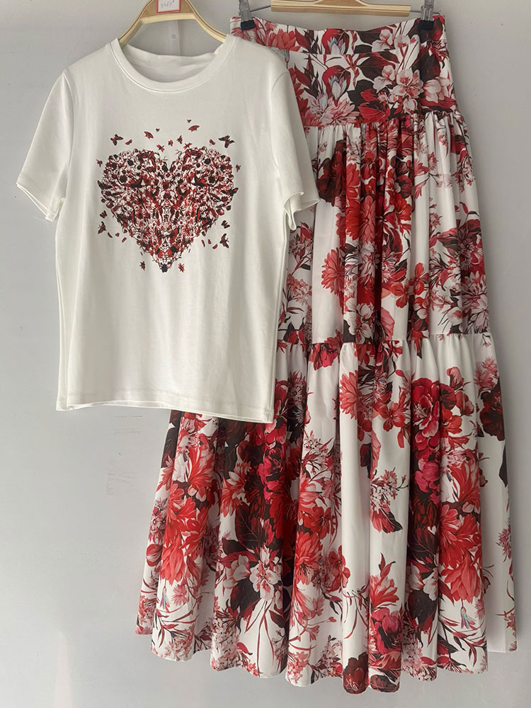 Midi Skirt Floral - Set Musim Panas Wanita Terbaru 2026
