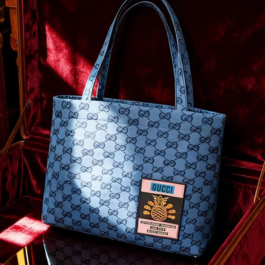 Tote Bag Beach - Tas GUCCI Wanita, Tas Tote Kanvas