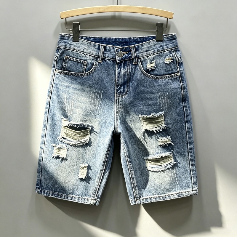 Celana Pendek Denim Gaya Korea - Shorts Denim Frayed ulasan dan harga