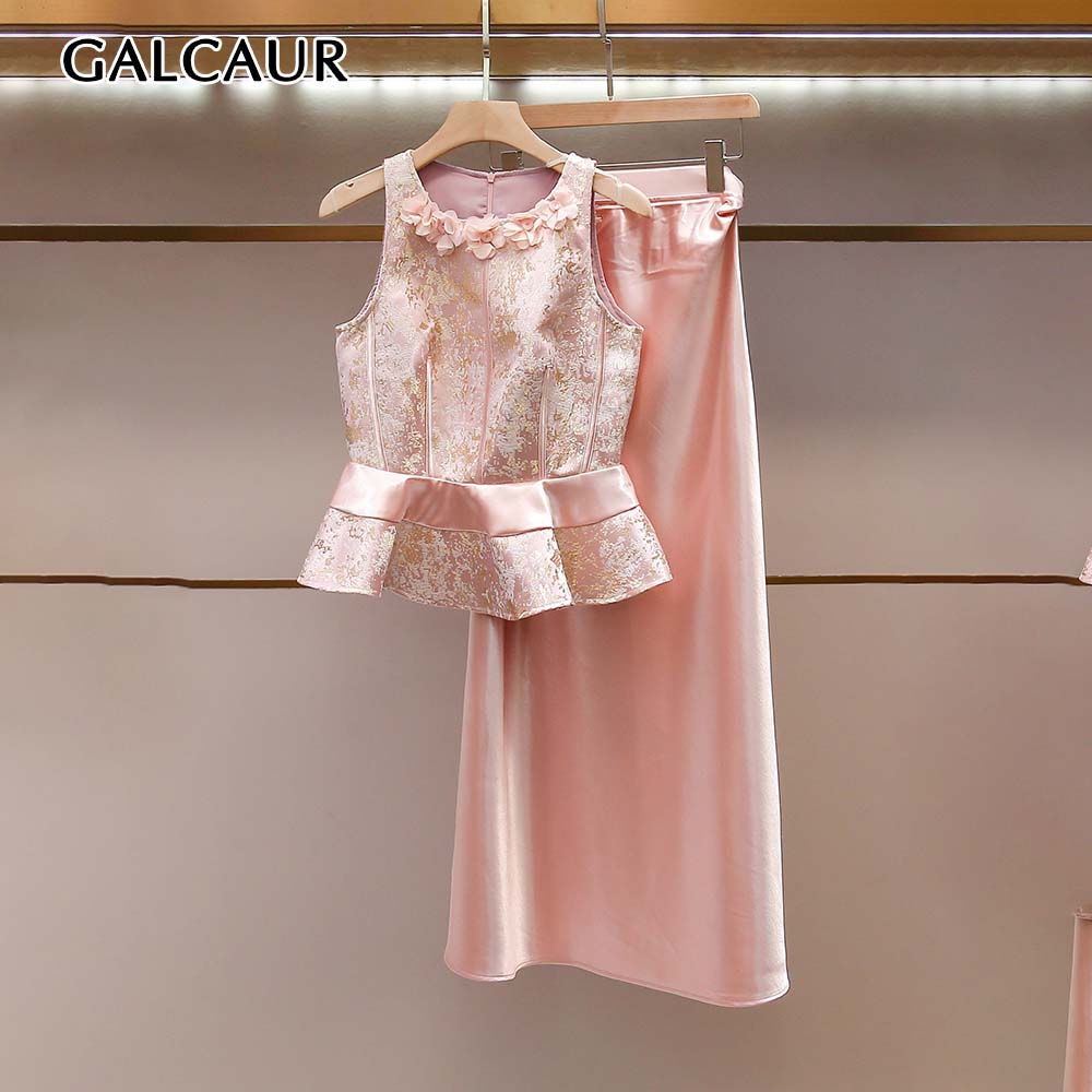 GALCAUR Set Dua Potong Motif B - Midi Skirt Floral ulasan dan harga