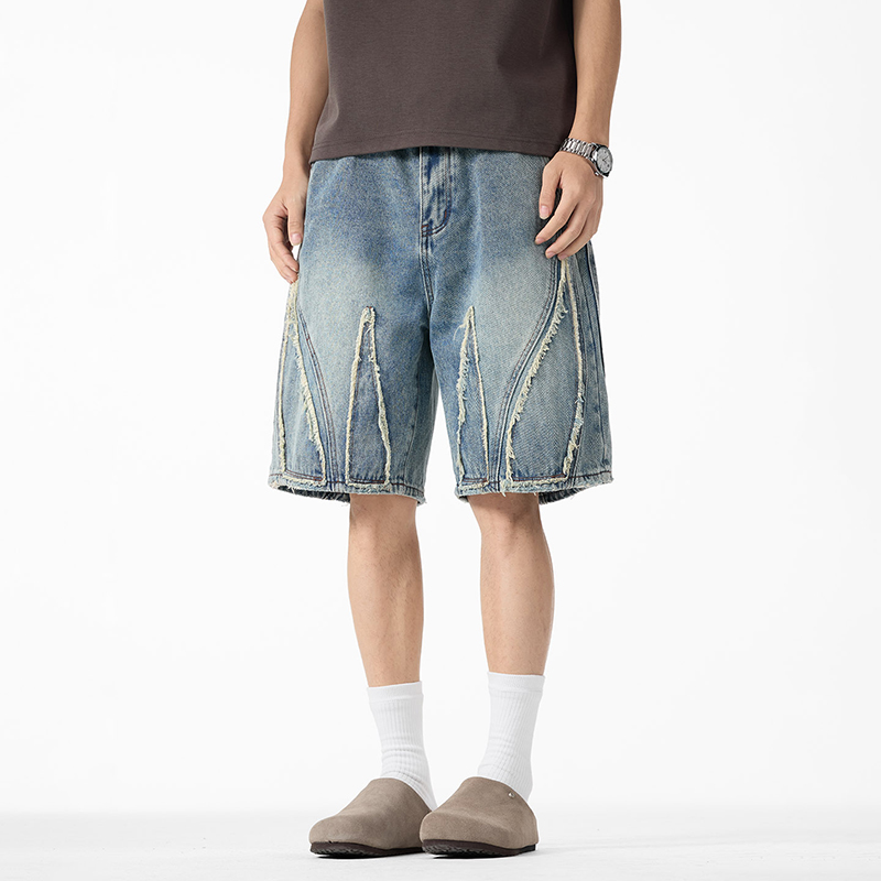Celana Pendek Denim Baggy Pria - Shorts Denim Frayed ulasan dan harga